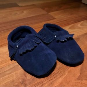 NEW Baby Moccasins, Navy Blue